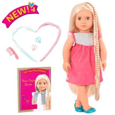 18-inch Hair Play Doll Hayley ; 18-inch Hair Play Doll Hayley ; 18-inch Hair Play Doll Hayley Blonde ; 18-inch Hair Play Doll Hayley Clip Accessories