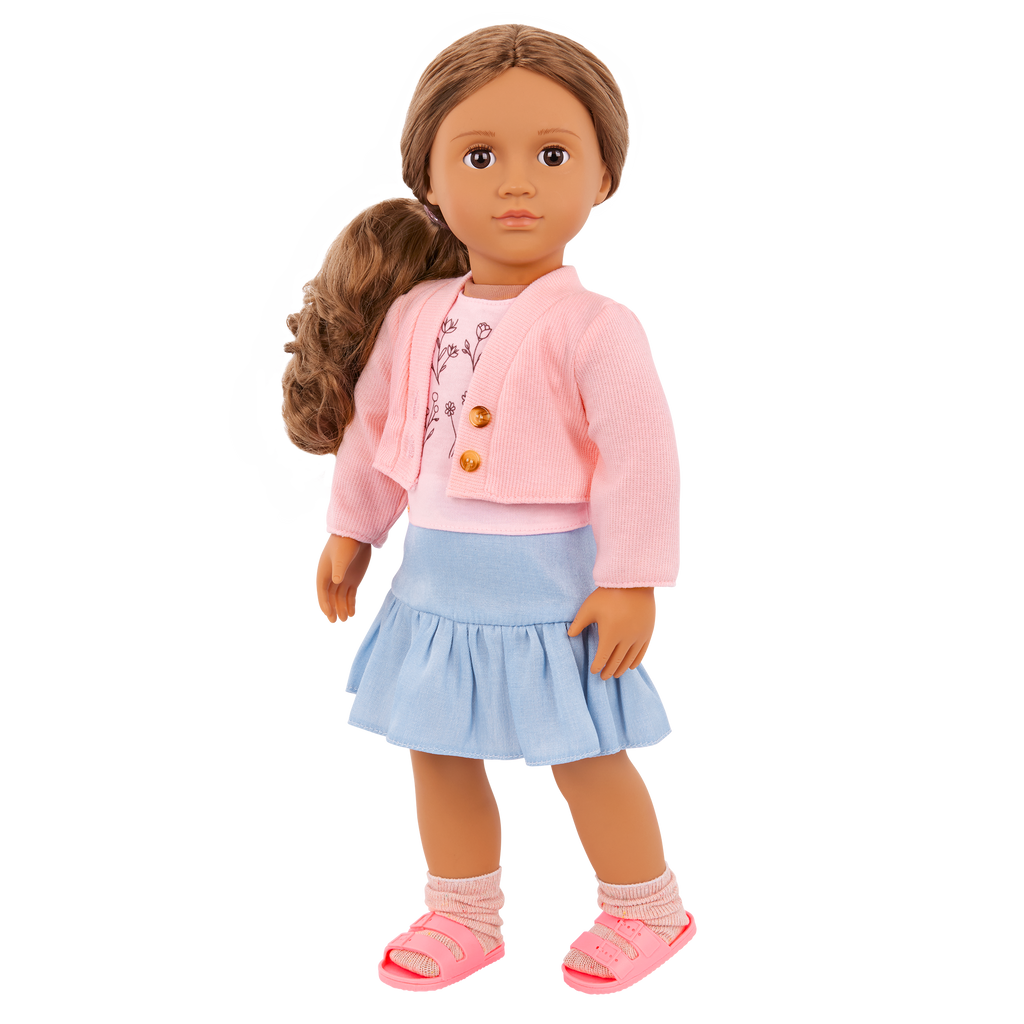 Our Generation Country Charm Outfit for an 46cm Dolls including a top, skirt, socks and sandals
