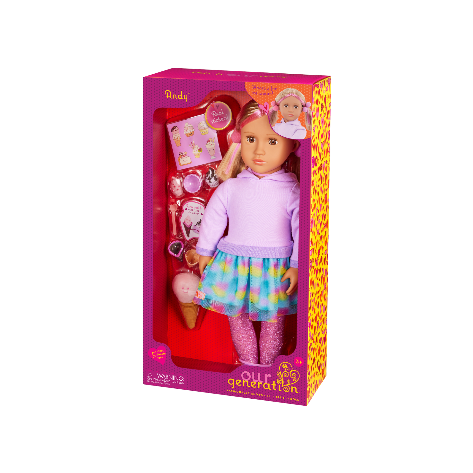 Our Generation 46cm Doll Andy and Ice Cream Accessories