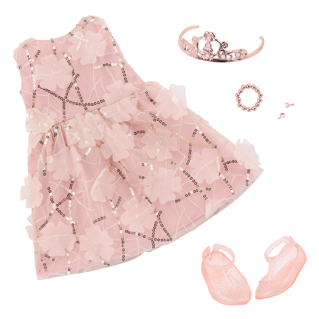 Eleanor 18-inch dolls with blonde hair and hazel eyes in princess outfits