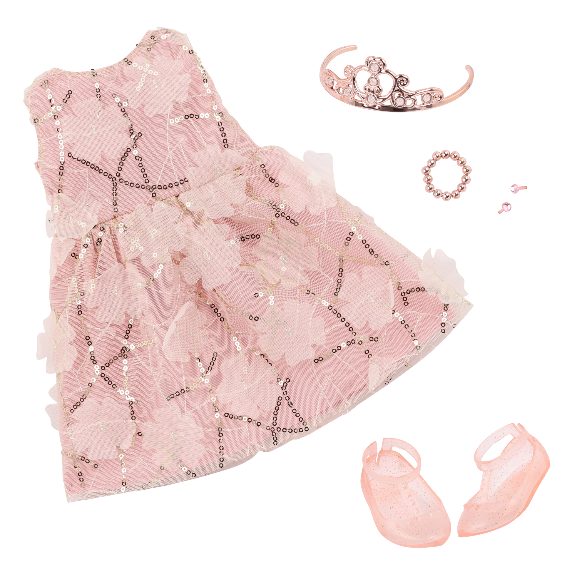 Eleanor 18-inch dolls with blonde hair and hazel eyes in princess outfits