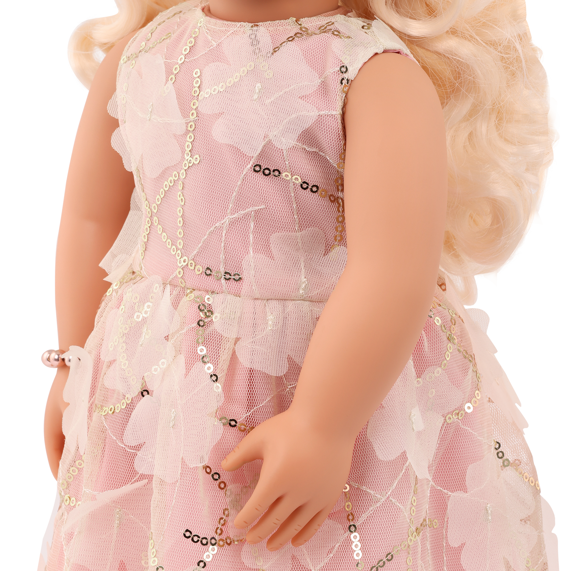 Eleanor 18-inch dolls with blonde hair and hazel eyes in princess outfits