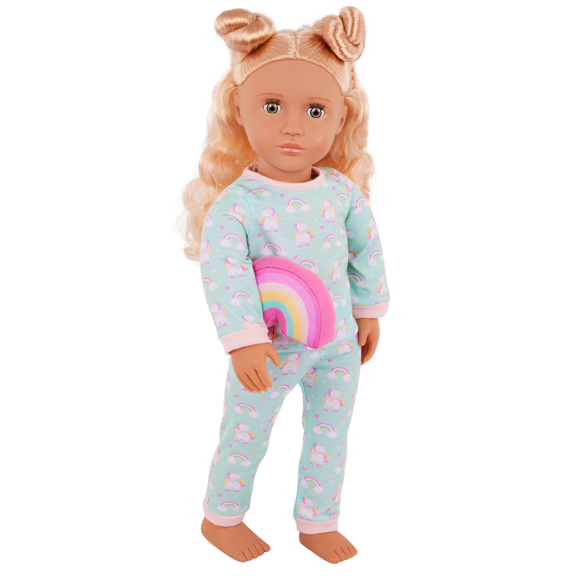 Gillian 46cm doll with blond hair and hazel eyes with outfit and accessaries