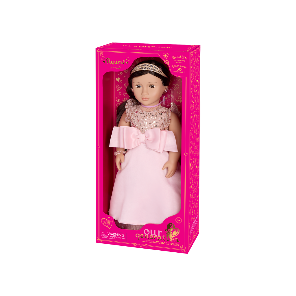 Ayumi 18-inch doll with brown hair and eyes in princess theme