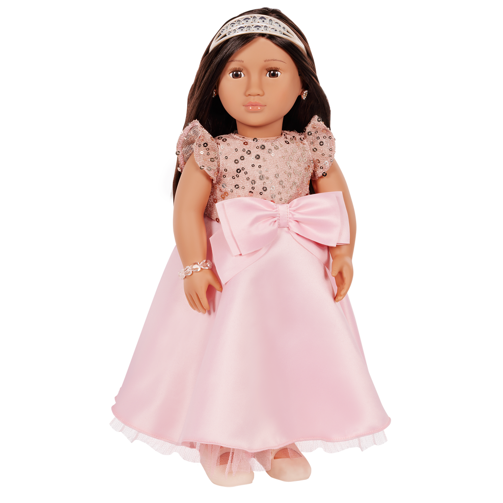 Ayumi 18-inch doll with brown hair and eyes in princess theme