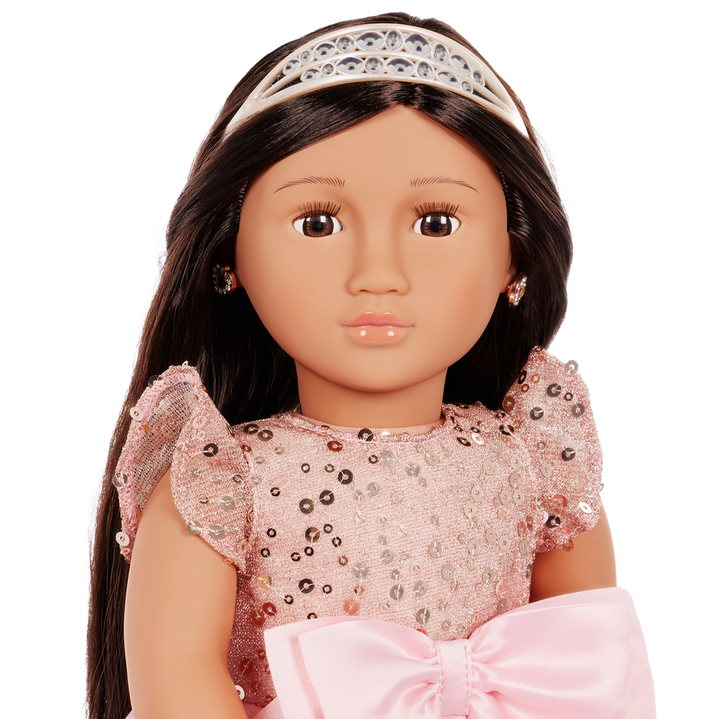 Ayumi 18-inch doll with brown hair and eyes in princess theme