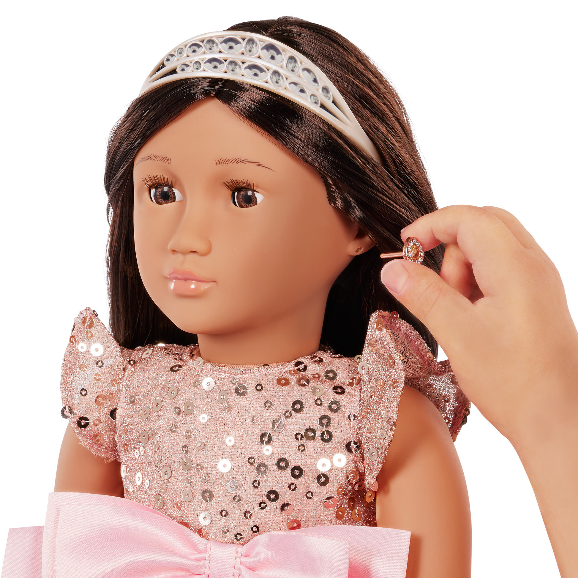 Ayumi 18-inch doll with brown hair and eyes in princess theme