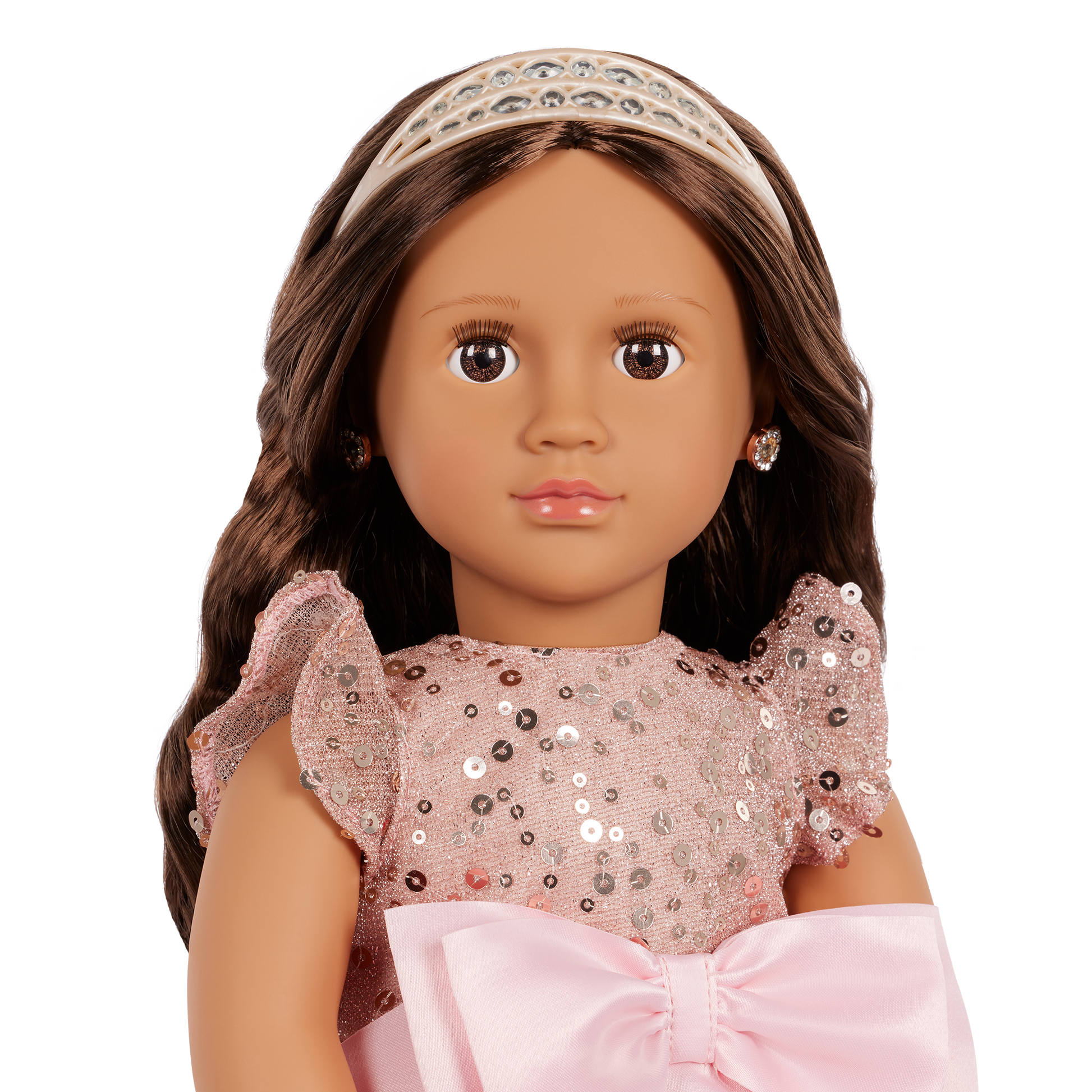 Arya 18-inch doll with brown hair and eyes in princess theme