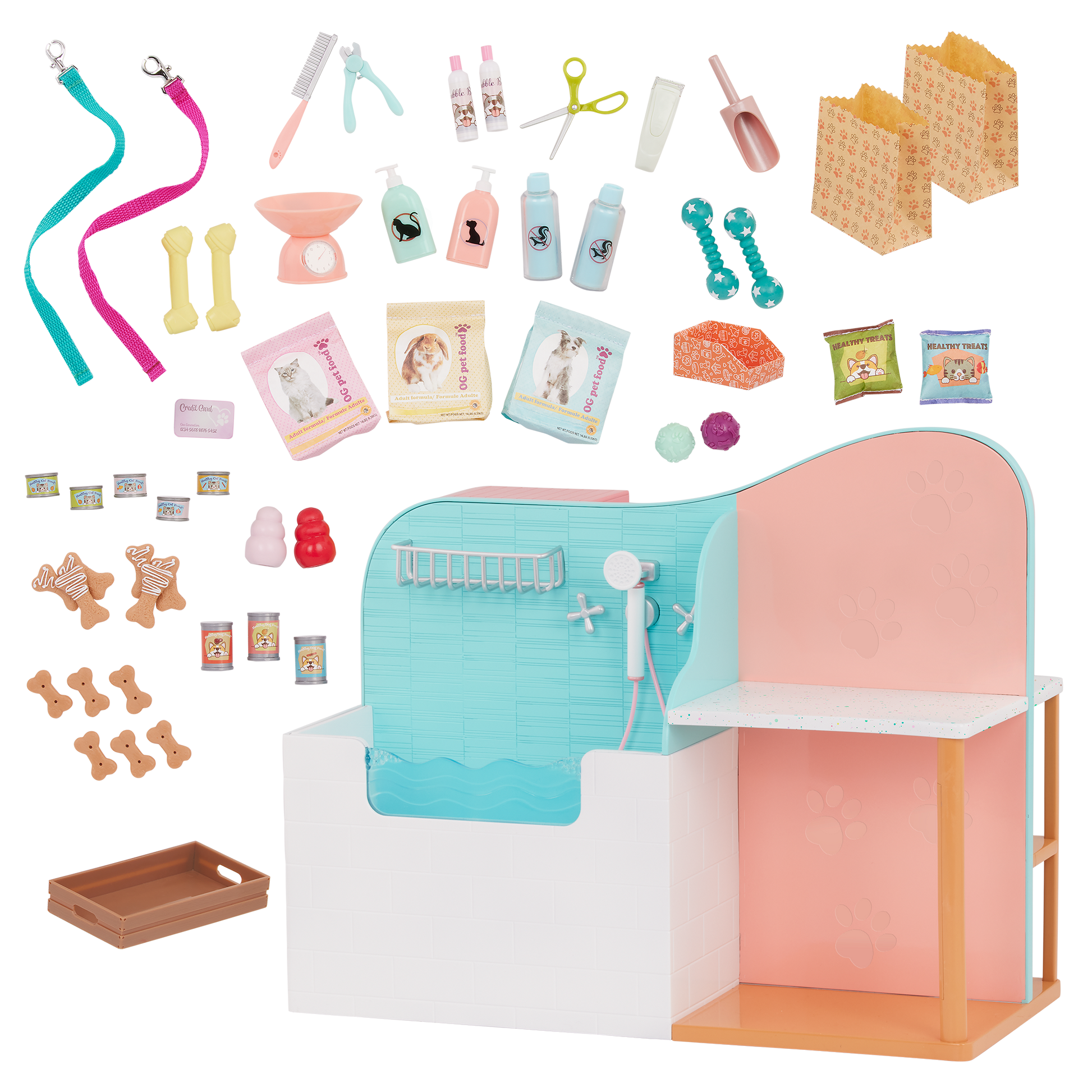 Pet Clinic Petvet Petfood Healthy Paws 18-inch Doll Pink Vet