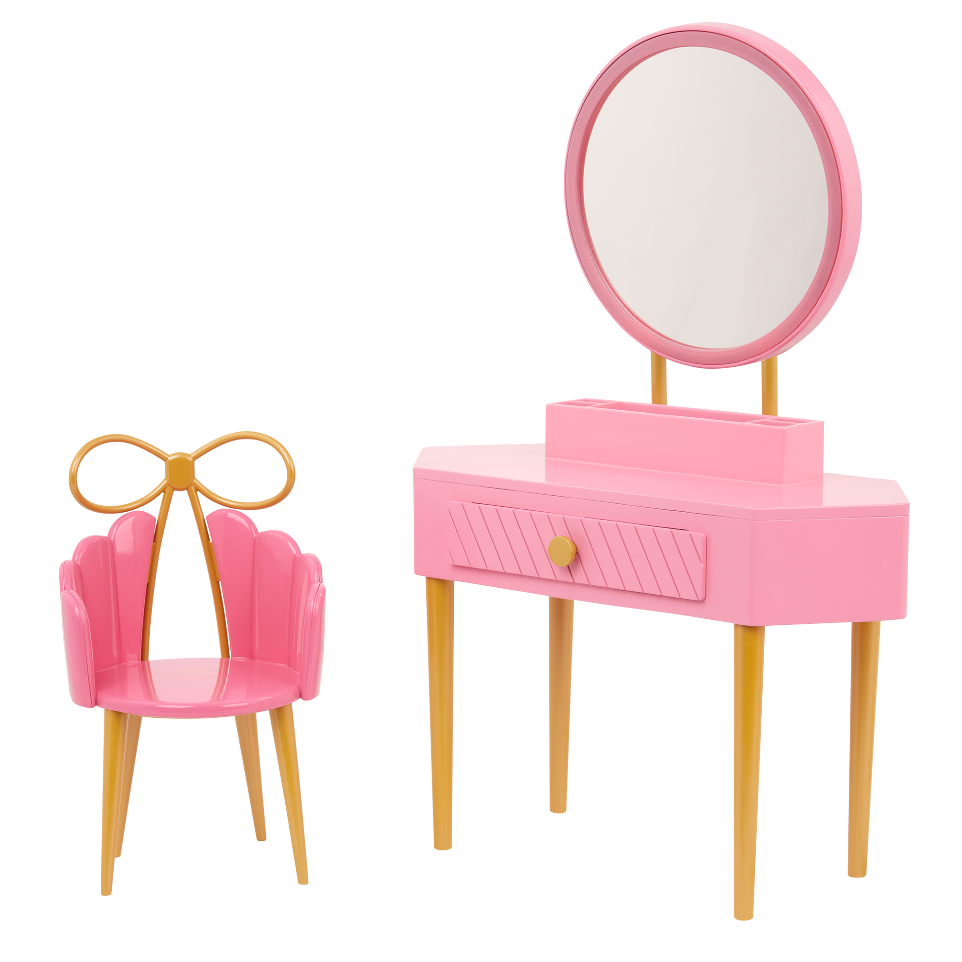 Our Generation Fabulous Fun Vanity Set for 46cm Dolls including vanity table and chair, makeup and skin care