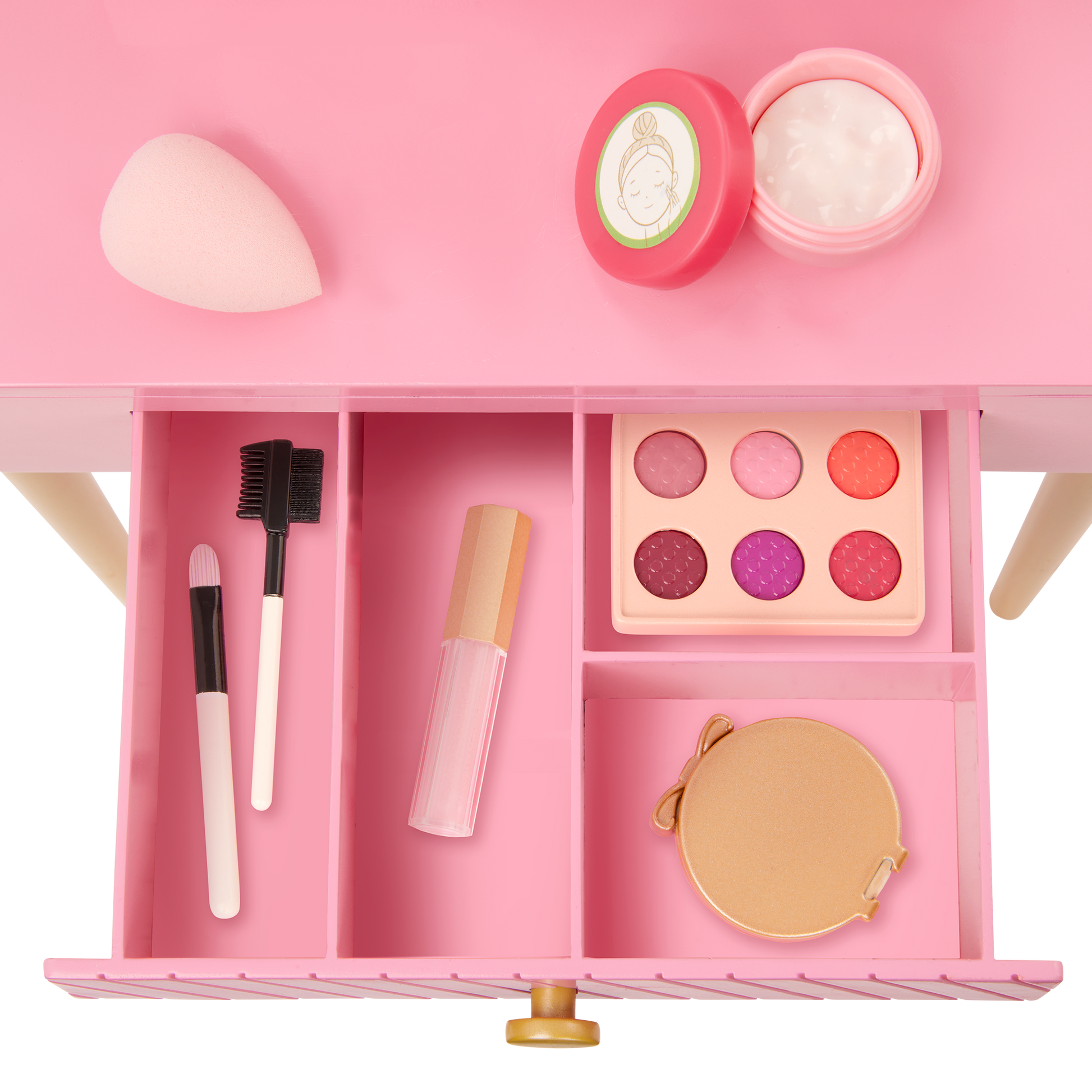 Our Generation Fabulous Fun Vanity Set for 46cm Dolls including vanity table and chair, makeup and skin care