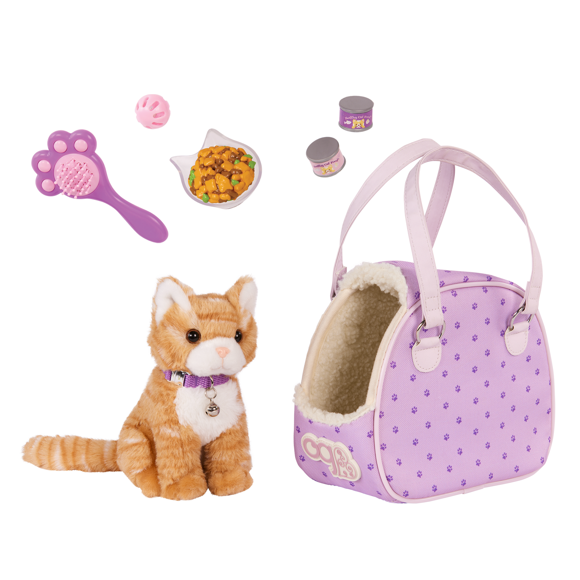 Our Generation Plush Kitten and Pet Carrier with accessories