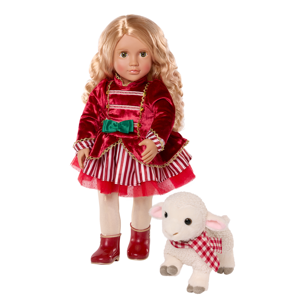 Our Generation Holiday Pet Lamb Plushie Merry
