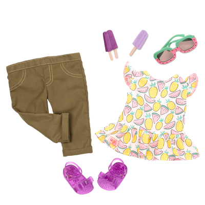 Cutie Fruity Summer Outfit for 18-inch Dolls;Cutie Fruity Summer Outfit for 18-inch Dolls;Cutie Fruity Summer Outfit for 18-inch Dolls;Cutie Fruity Summer Outfit for 18-inch Dolls
