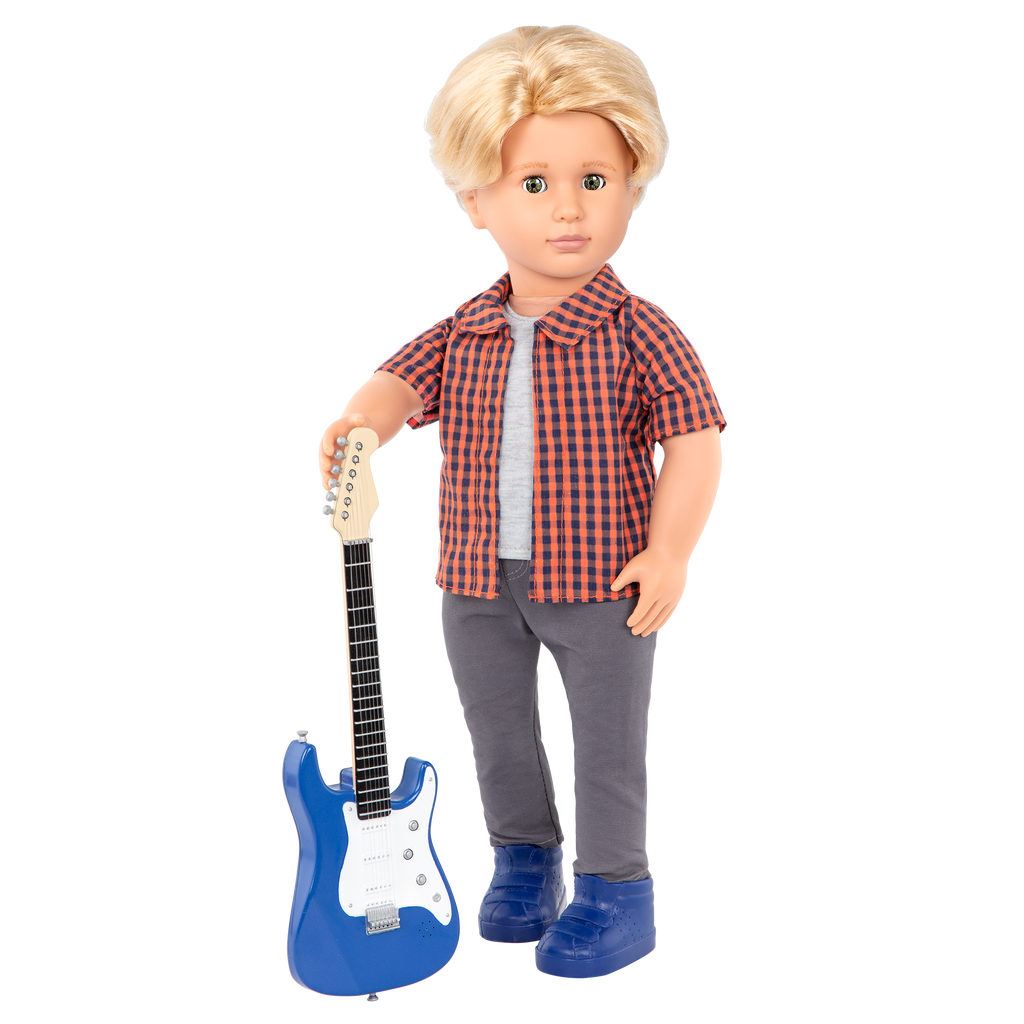 Plaid to Rock Outfit for 18-inch Dolls ; Plaid to Rock Outfit for 18-inch Dolls ; Plaid to Rock Outfit Electric Guitar for 18-inch Dolls ; Plaid to Rock Outfit for 18-inch Boy Dolls
