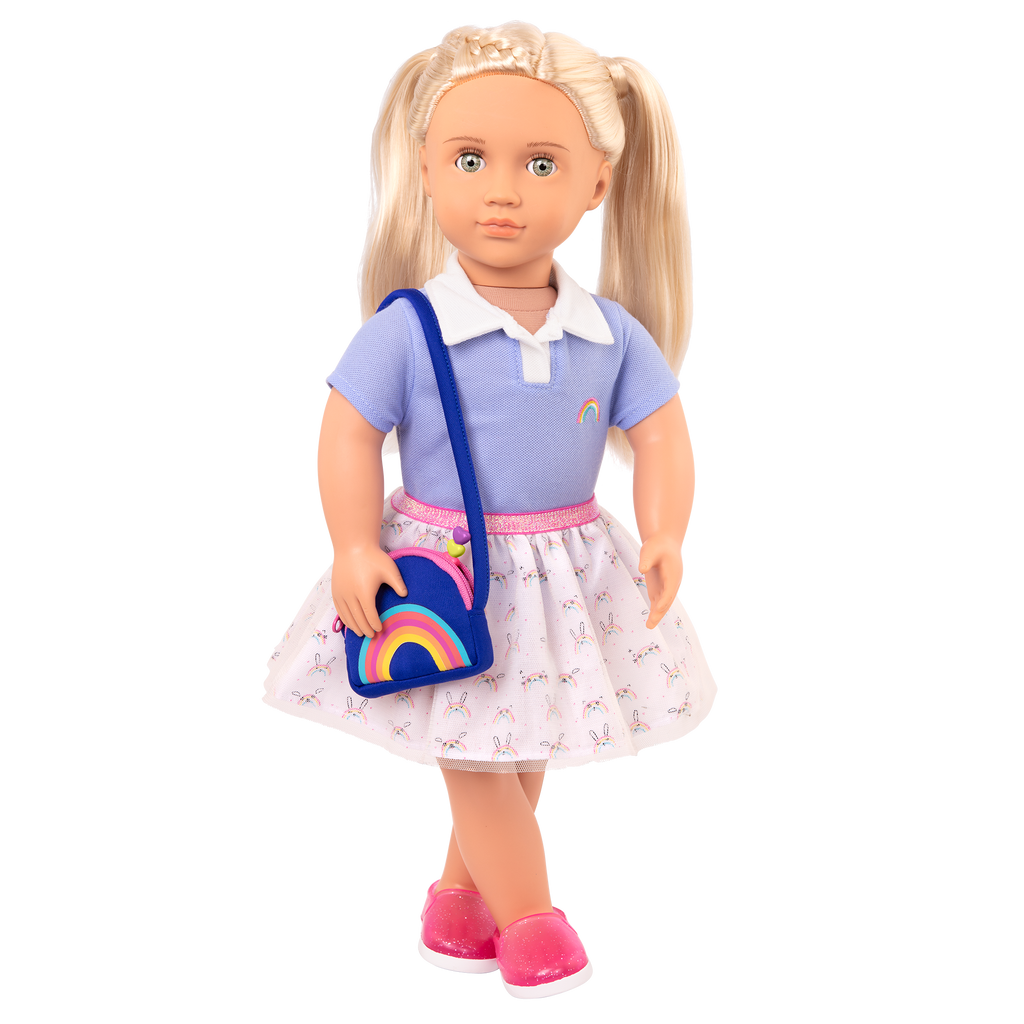 Rainbow Academy School Outfit for 18-inch Dolls ; Rainbow Academy School Outfit for 18-inch Dolls ; Rainbow Academy School Outfit Purse for 18-inch Dolls ; Rainbow Academy School Outfit Tulle Skirt for 18-inch Dolls