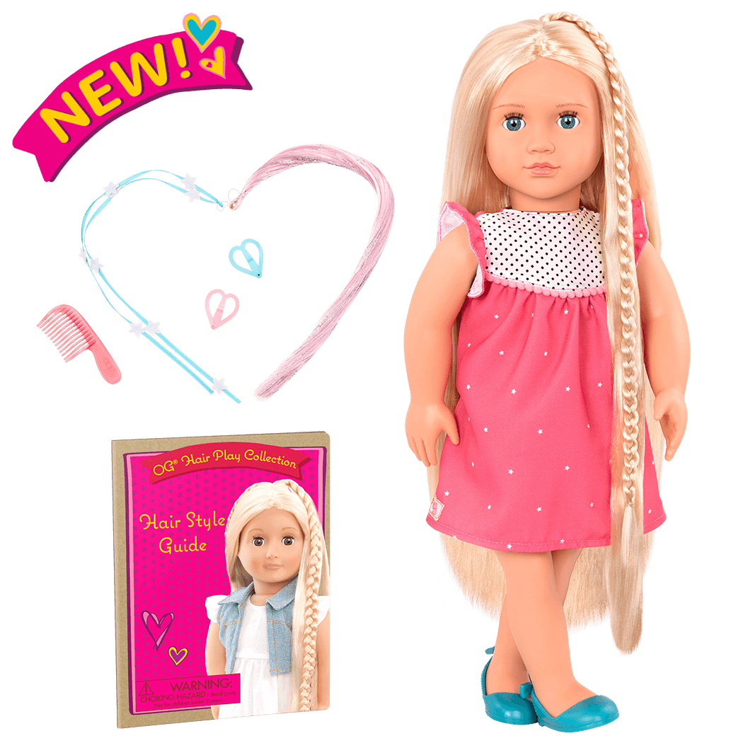 18-inch Hair Play Doll Hayley ; 18-inch Hair Play Doll Hayley ; 18-inch Hair Play Doll Hayley Blonde ; 18-inch Hair Play Doll Hayley Clip Accessories