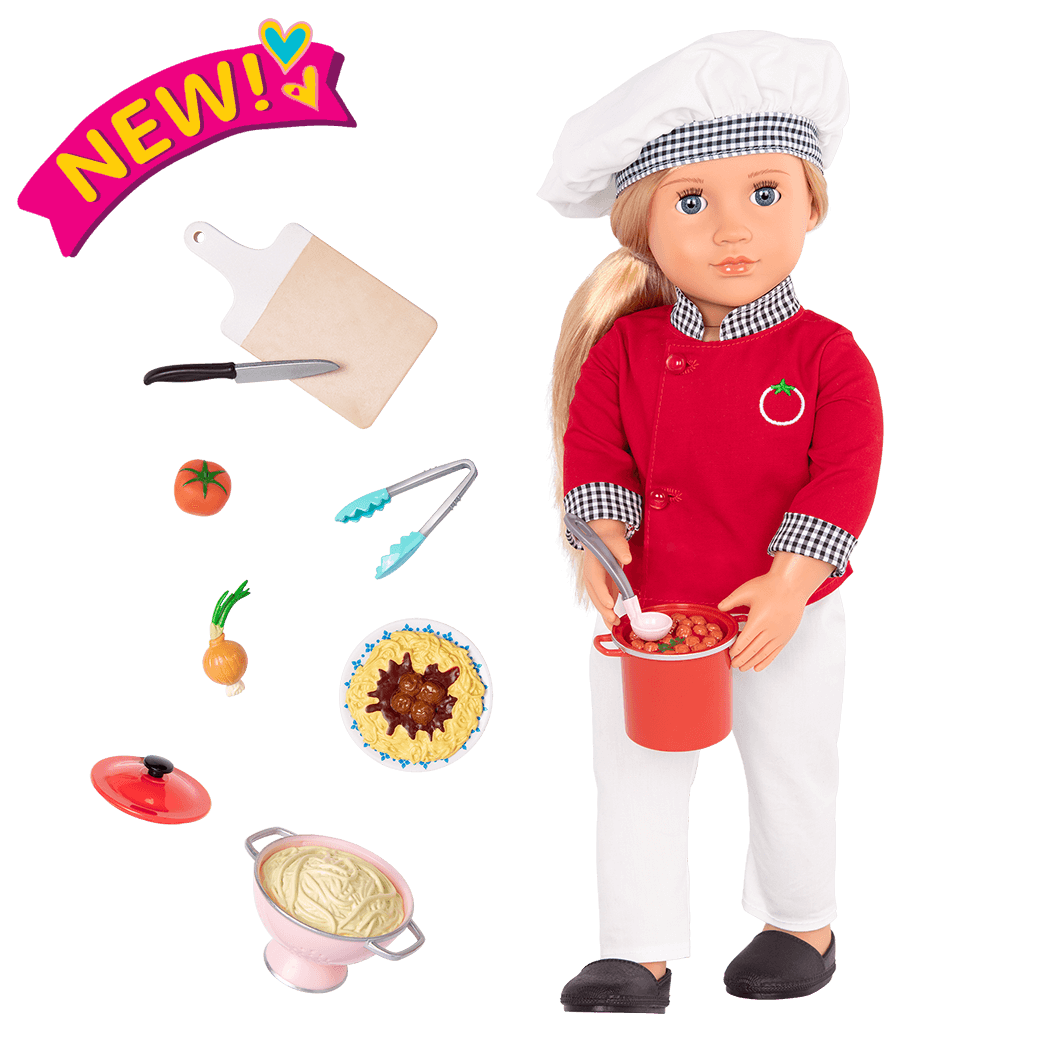 18-inch Chef Doll Chiara with Cooking Ingredients