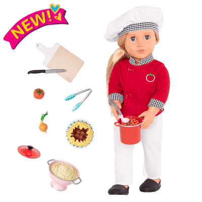 18-inch Chef Doll Chiara with Cooking Ingredients