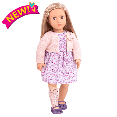 18-inch Doll Kacy ; 18-inch Doll Kacy ; 18-inch Doll Kacy Floral Dress ; 18-inch Doll Kacy Blonde Hair ; 18-inch Doll Kacy Prosthetic Leg