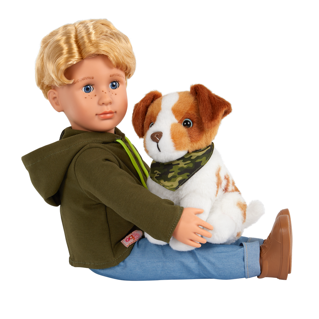Our Generation 46cm boy doll Elliot and his trusty sidekick puppy
