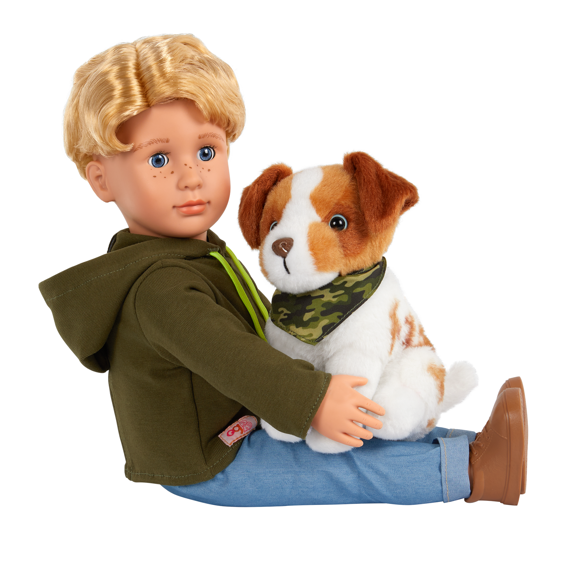 Our Generation 46cm boy doll Elliot and his trusty sidekick puppy