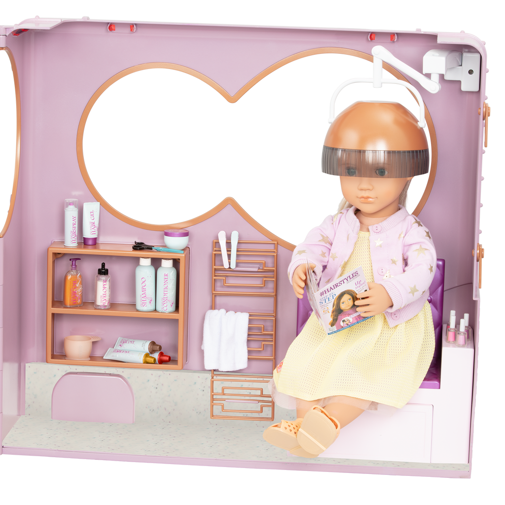 Foldable Hair Salon Trailer Playset for 46cm Dolls!