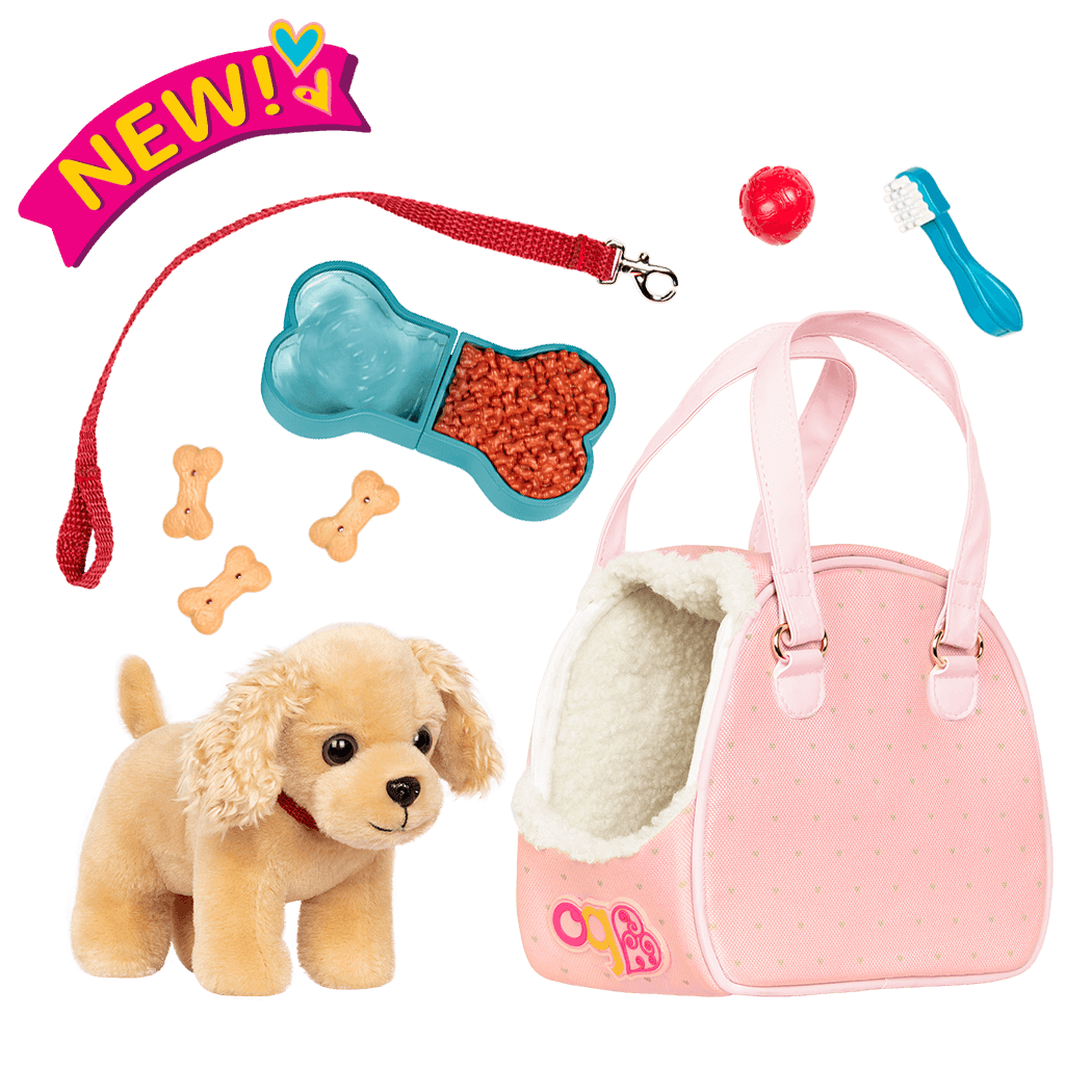 Hop In Dog Carrier Pet Plush for 18-inch Dolls