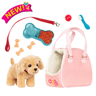 Hop In Dog Carrier Pet Plush for 18-inch Dolls