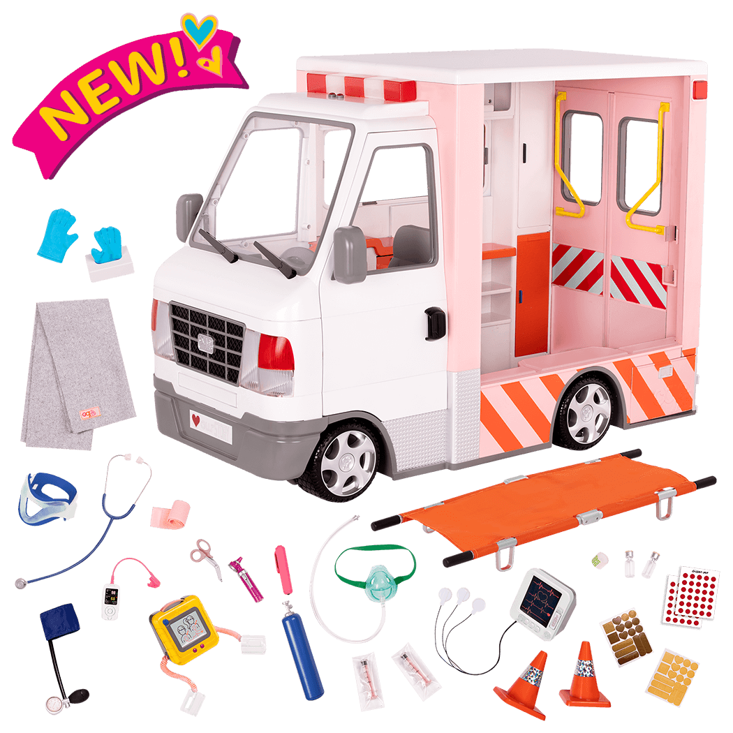 Rescue Ambulance 18inch Doll Vehicle Playset Our Generation Our