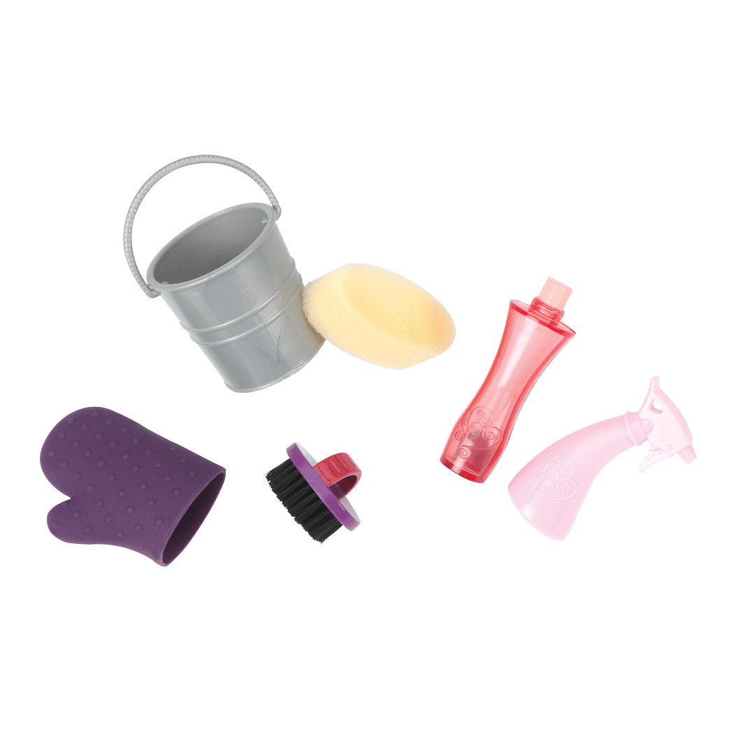 Palomino Foal all components ; Palomino Foal all components ; Palomino Foal01 ; Palomino Foal with Lily Anna Doll02 ; Palomino Foal grooming accessories03