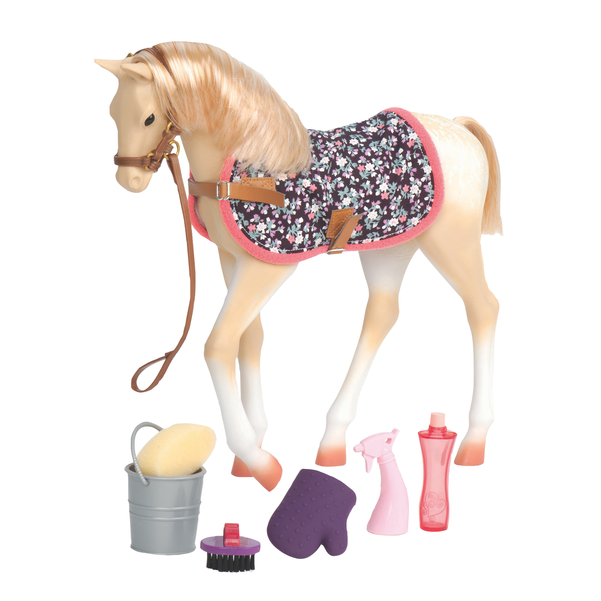 Palomino Foal all components ; Palomino Foal all components ; Palomino Foal01 ; Palomino Foal with Lily Anna Doll02 ; Palomino Foal grooming accessories03