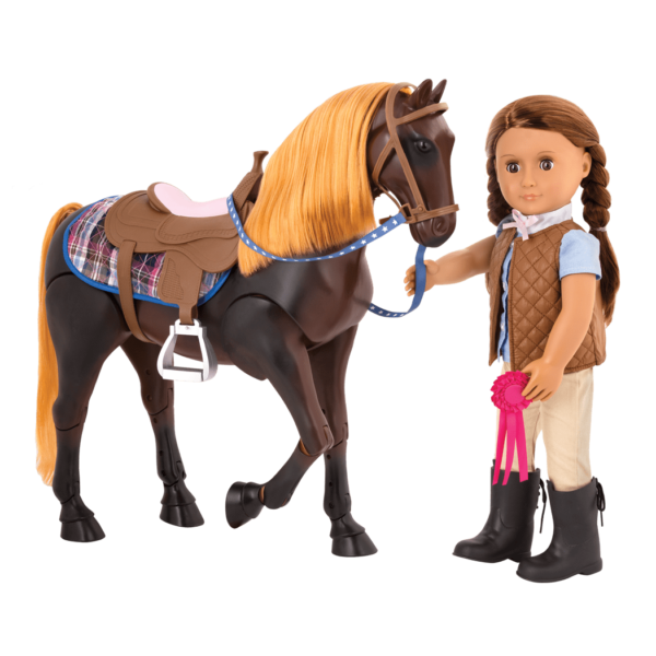 Posable Thoroughbred Horse Toy Horse for Dolls Our Generation Our